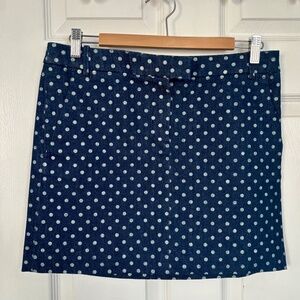 J Crew Denim Polka Dot Mini Skirt